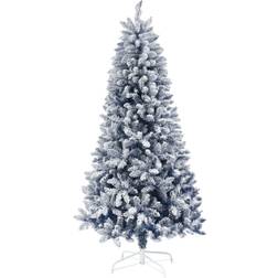 Homcom Flocked Artificial 700 Snow Frosted Tips Blue Christmas Tree 180cm