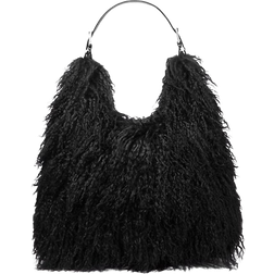 Michael Kors Nolita Large Shearling Leather Hobo Shoulder Bag - Black