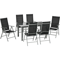 OutSunny 84G-100V00GY Patio Dining Set, 1 Table incl. 6 Chairs