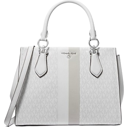 Michael Kors Marilyn Medium Signature Logo Stripe Satchel - Opt/Allum