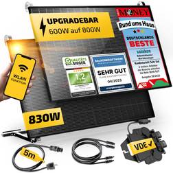 Solakon Balkonkraftwerk 840w 800w mit halterung steckerfertig 800 watt Schwarz