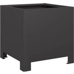 vidaXL Plantekasse 30x30x30 cm Stål Sort Krukke