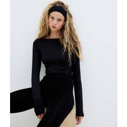 H&M Dame Sort Body med bådudskæring