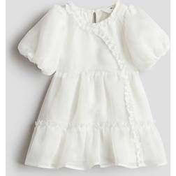 H&M Flounce Trimmed Dress - White