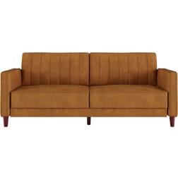 DHP Pin Tufted Transitional Futon Rust Sofa 81.5" 3 Seater