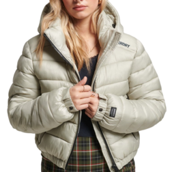 Superdry Lightweight Cropped Sport Padded Jacket - Willow Grey