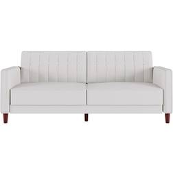 DHP Pin Tufted Transitional Futon White Sofa 81.5" 3 Seater