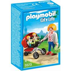 Playmobil City Life Mother With Twin Stroller 5573