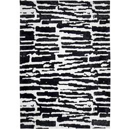 Benjara Shawn Area Rug Black, White 84x60"