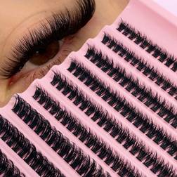 Shein Clusters Lashes D Fluffy DIY Eyelash Extension Curling Long Individual Lashes mmVolume Faux Mink Lash Clusters Extension DIY At Home