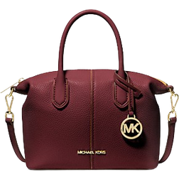 Michael Kors Hyde Small Pebbled Leather Satchel - Oxblood