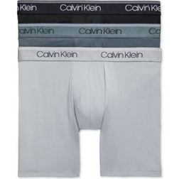 Calvin Klein Men's 3-Pack Microfiber Stretch Boxer Briefs Underwear Nuz Black