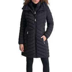 DKNY Women's Bib Puffer Coat - Black