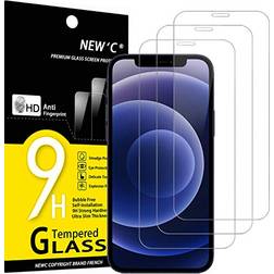 New'C Pack of 3, Glass Screen Protector for iPhone 12 Mini 5.4 Tempered Glass Anti-Scratch, Anti-Fingerprints, Bubble-Free, 9H Hardness, 0.33mm Ultra Transparent, Ultra Resistant