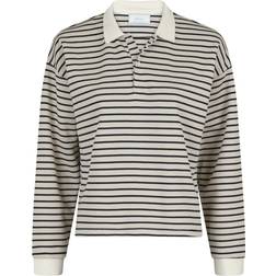 Neo Noir Sara Stripe Polo Blouse - Sand