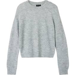 LMTD Long Sleeve Knit Sweater - Light Grey Melange