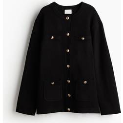 H&M Button-Detail Cardigan Black