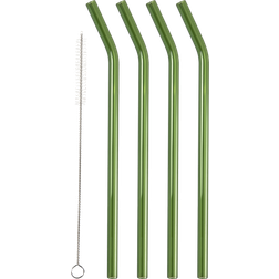 Lyngby Glas Pajitas 21.5 cm 4-Pack Verde Cucharilla de bar