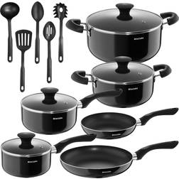 tectake Non-Stick Sett med lock 15 delar