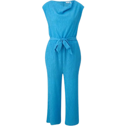 s.Oliver Waterfall Neckline Jumpsuit - Azure Blue