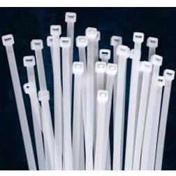Shein 100pcs Nylon Self-Locking Cable Ties White Plastic Zip Ties Bundle Wire Straps Bundling Ties