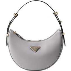 Prada Arqué Leather Shoulder Bag - Granite Grey