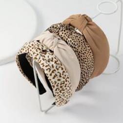 Shein 4pcs Women's Leopard Print Fabric Headbands, Versatile Style Hair Accessories,Hairband,Hair Hoop,Hairband,Hair Hoop