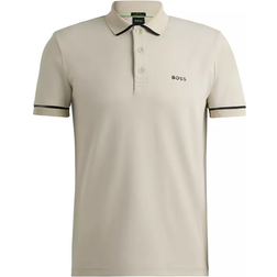 HUGO BOSS Men's Contrast Trim Slim Fit Polo Shirt - Light Beige