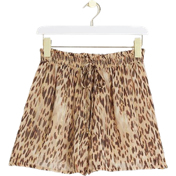 River Island Leopard Print Glitter Shorts - Brown