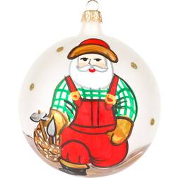 Vietri Old St. Nick Gardener White/Green/Red Christmas Tree Ornament 4" 4