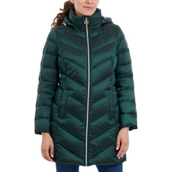 Michael Kors Women's Hooded Packable Down Puffer Coat - Dark Emerald