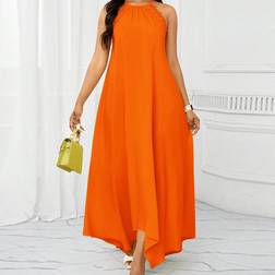 Shein Damen einfarbiges lässiges langes Maxikleid