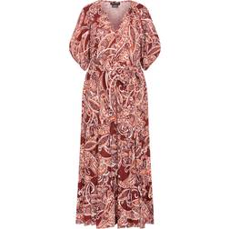 City Chic Paisley Charm Maxi Dress Plus Size - Marsala