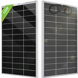 Eco-Worthy 120W 12V Mono Bifacial Solar Panel High Efficiency for Home rv Caravan Marine Trailer Camper Van Off grid