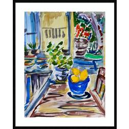 Birch Lane Lemons In Blue Bowl Black Framed Art 33x41"