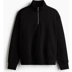 H&M Herr Sweatshirt Med Dragkedja Loose Fit - Svart