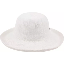 Epoch Hats Angela And William Wide Brim Sun Bucket Hat With Roll Up Edge - White