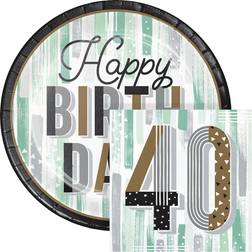 Plates, Cups & Cutlery Minted Milestone Chocolate Chip Mint 40th Birthday 48-pack