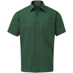 Premier Mens Short Sleeve Poplin Shirt Bottle Green