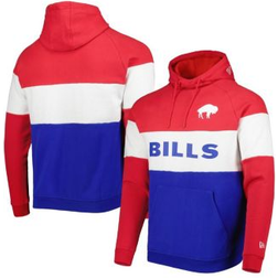 New Era Men's Buffalo Bills Colorblock Throwback Pullover Hoodie