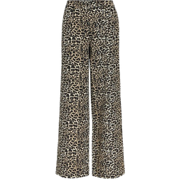 Object Jalba Leoprint Wide Leg Pants - Humus