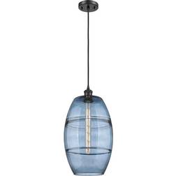 Innovations Lighting Vaz Matte Black/Princess Blue Pendant Lamp 10"