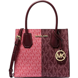 Michael Kors Mercer Medium Two Tone Logo Crossbody Bag - Oxblood Multi