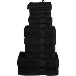 vidaXL Premium Handduk Svart (140x70cm)