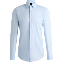 HUGO BOSS Structured Stretch Shirt - Light Blue