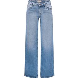 Only Juicy Low Waist Straight Fit Jeans - Blue/Light Blue Denim