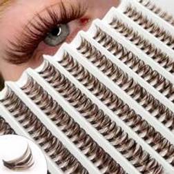Shein 200 PCS Brown Cluster Eyelashes D Curling 40D Grafting Individual Volume Lashes Extension Makeup Tool For Natural And Dramatic Look