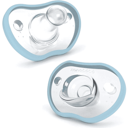 Nanobébé Flexy Napp Silikon 0-3 Mån 2-pack Ljusblå