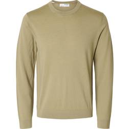Selected Homme Trøje slhTray LS Knit Merino Crew Neck Grøn