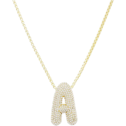 Baublebar Pave Bubble Initial Necklace - Gold/Transparent